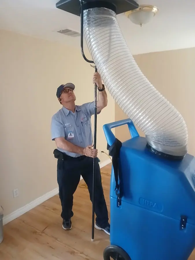 Mini Split Installation technician using HEPA equipment in Marina del Rey